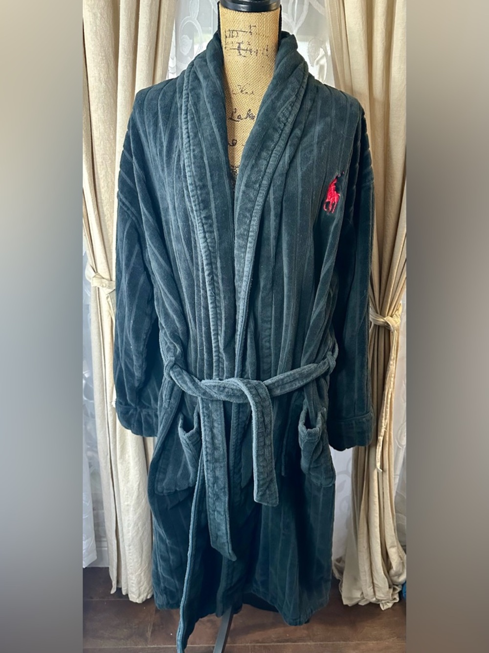 Polo Ralph Lauren Big Pony Ribbed Cotton Terry Robe